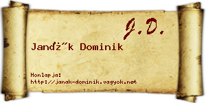 Janák Dominik névjegykártya